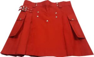 red mini skirt kilt