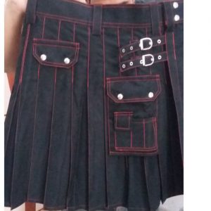 black with red utility kilt