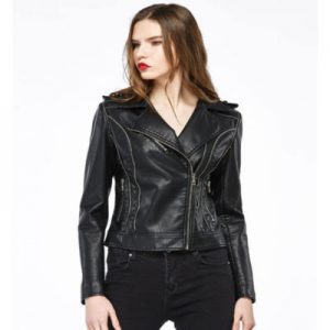 womens Black Leather Jacket