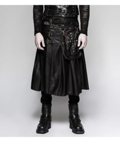 Real Leather Black Kilt