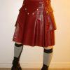Modern Red Leather Kilt