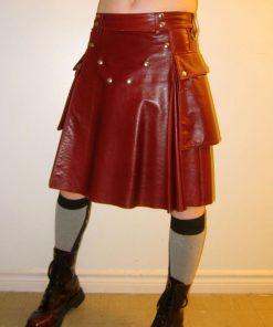 Modern Red Leather Kilt