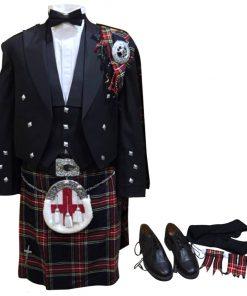 Black Stewart Tartan Kilt Outfit