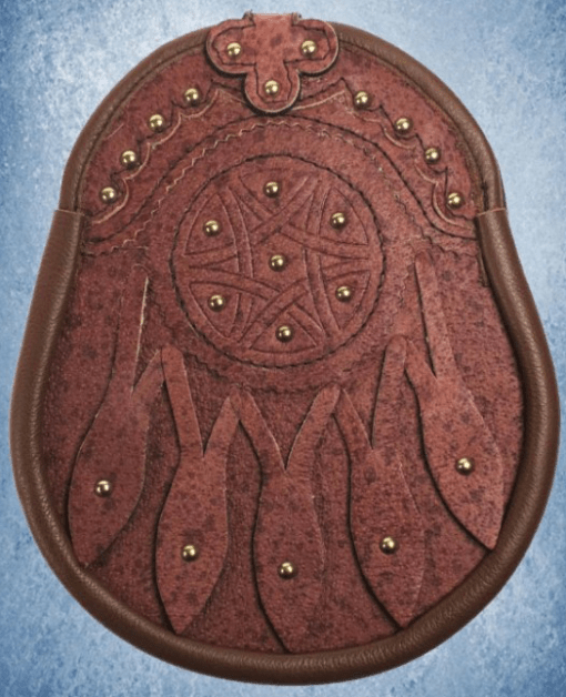 Brown Leather Stud Button Sporran