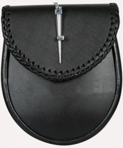 Black Leather Kilt Sporran