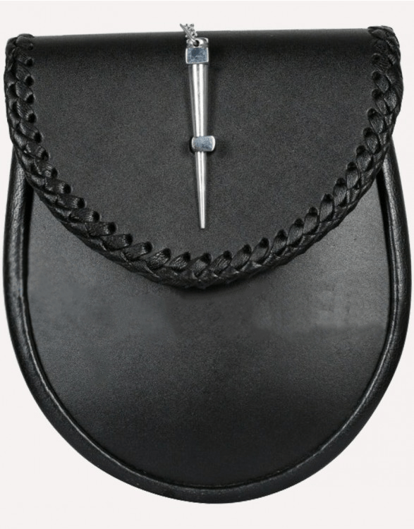 Black Leather Kilt Sporran