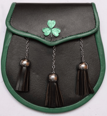 Irish Black Leather Sporran