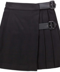 Women Black Tartan Skirt
