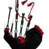 Black Mounts with Red Flare Bagpipe