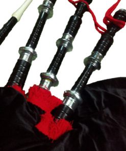 Black Mounts with Red Flare Bagpipe