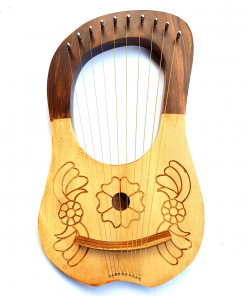 New Flower Design 10 Strings Ash Wood Lyre Harp