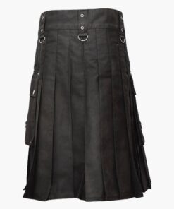 Gothic Fashion Black Utility Kilt
